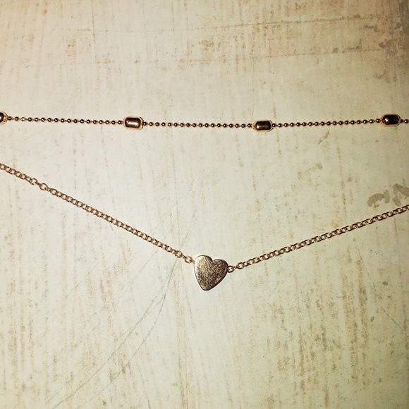 Dainty Gold Heart Ball Chain Layered Anklet - Picture 5 of 6